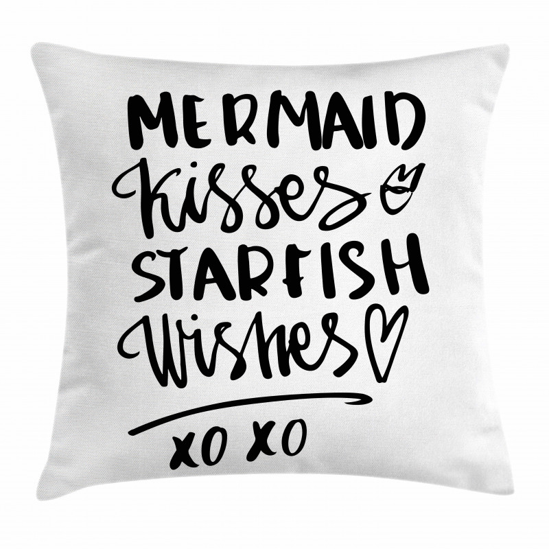 Mermaid Kiss Starfish Words Pillow Cover