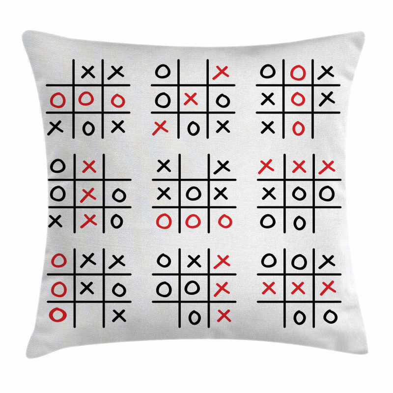 Tic Tac Toe Game Set Art Pillow Cover