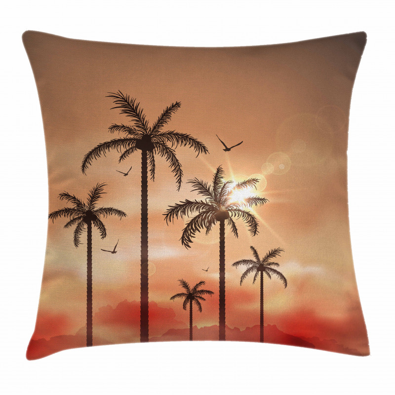 Palms Dramatic Sky Pillow Cover