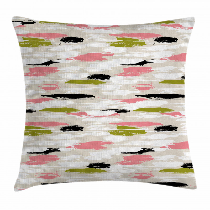 Thick Brushstrokes Stripes Pillow Cover