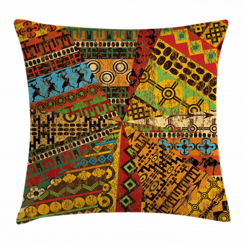 Grunge Motifs Pillow Cover