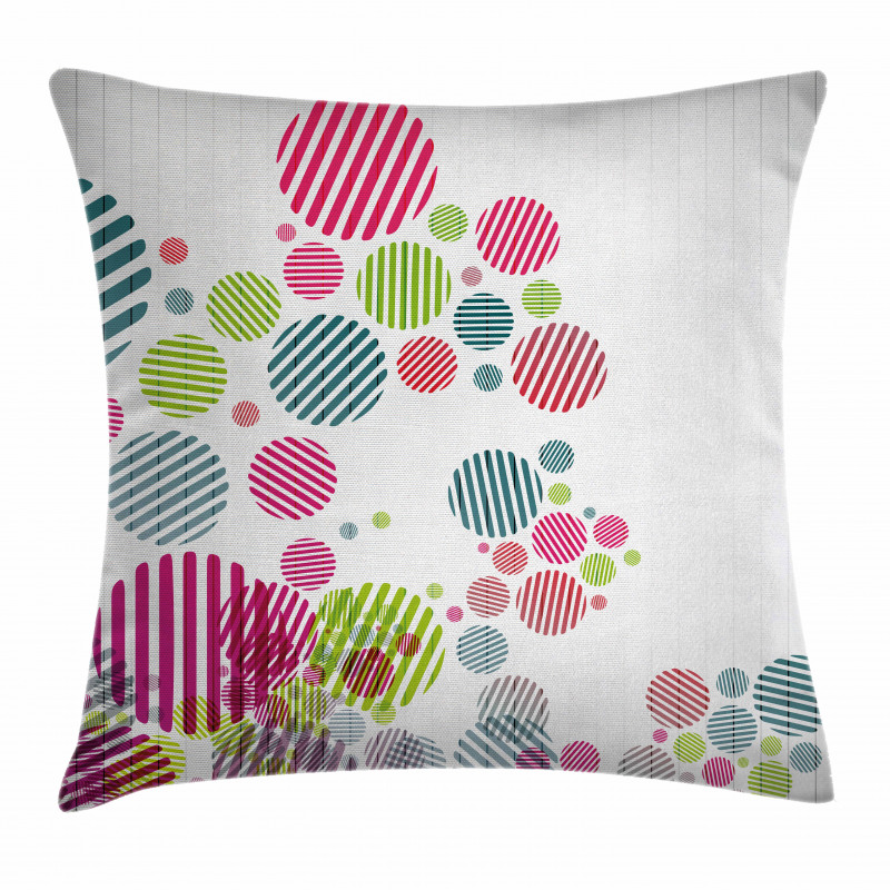 Abstract Striped Dots Pillow Cover