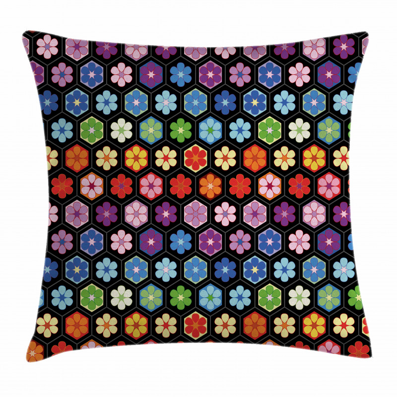 Colorful Daisy Blooms Pillow Cover