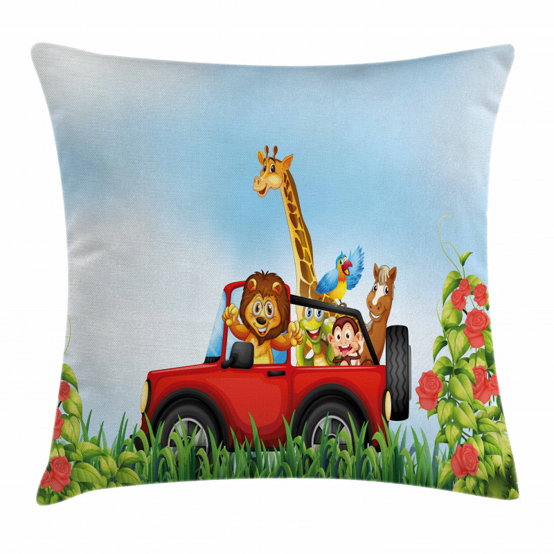 Cartoon Wildlife Animals Pillow Cover