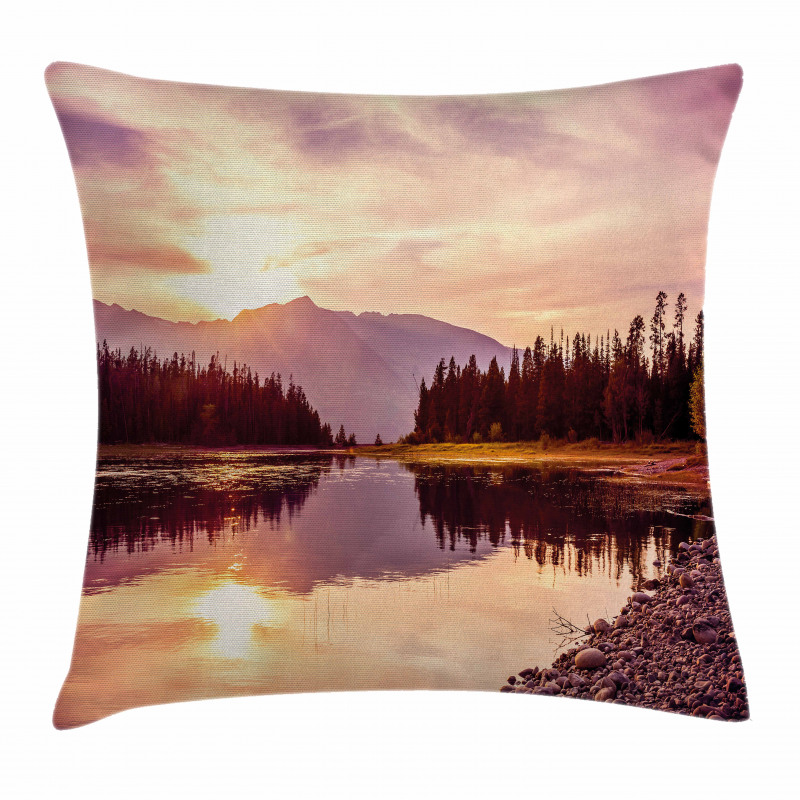 Jackson Lake in USA Pillow Cover