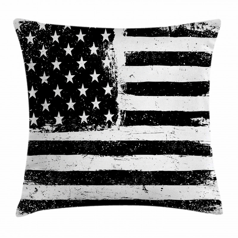 Black and White Flag Pillow Cover
