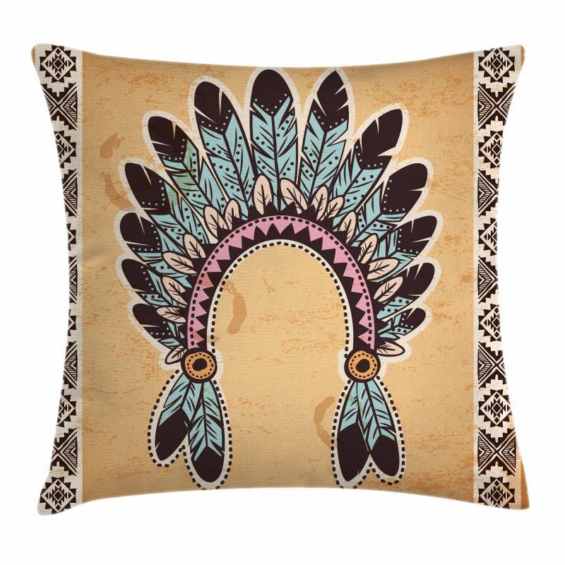 Folkloric Aztec Headband Pillow Cover