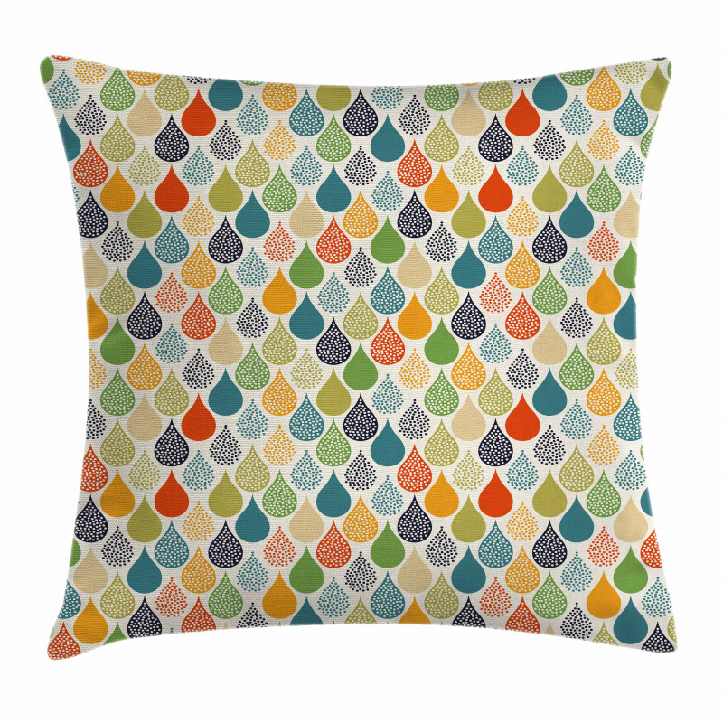 Colorful Large Drops Pillow Cover