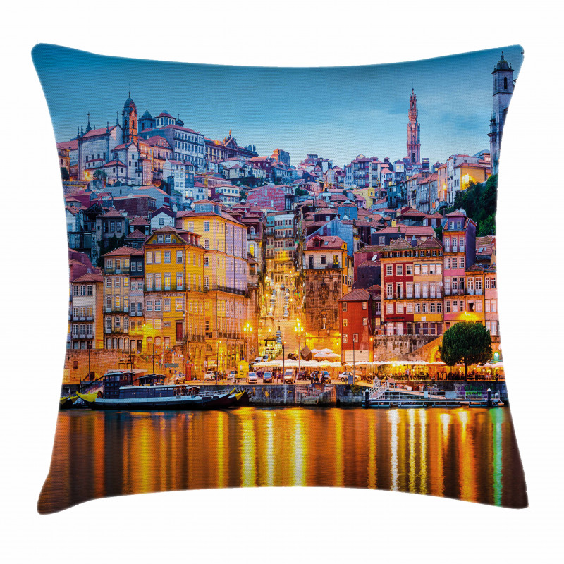 Medieval Town Coast Pillow Cover