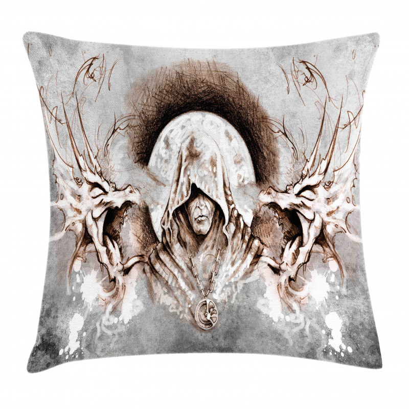 Monk Branches Medieval Pillow Cover