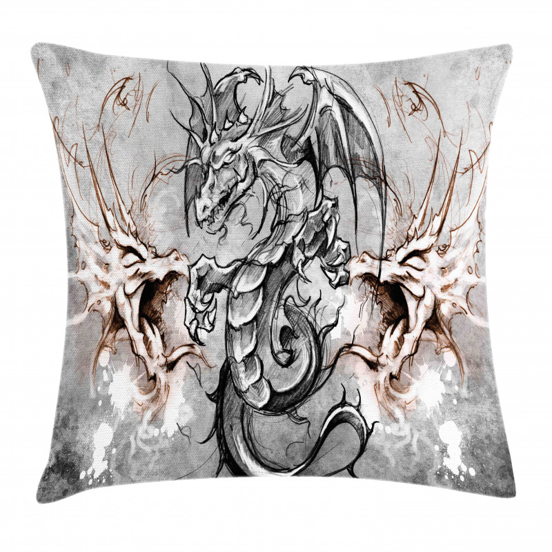 Scary Creature Sketch Pillow Cover