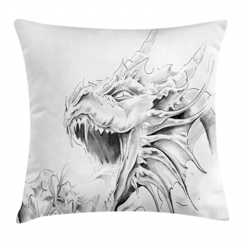 Medieval Myth Sketch Pillow Cover