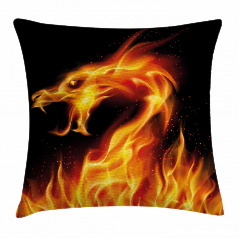 Abstract Fiery Creature Pillow Cover