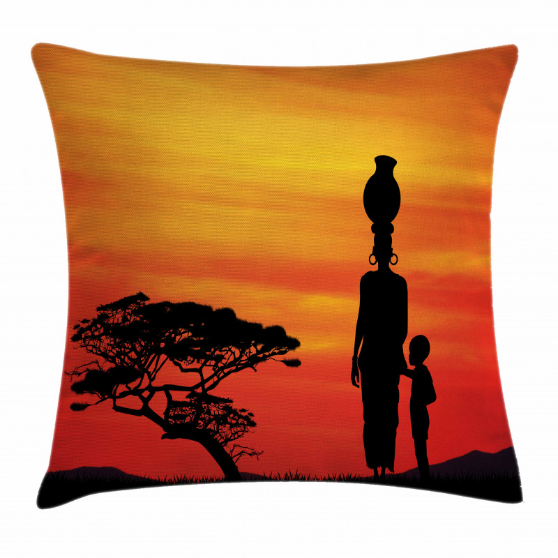 Mother and Child Pillow Cover
