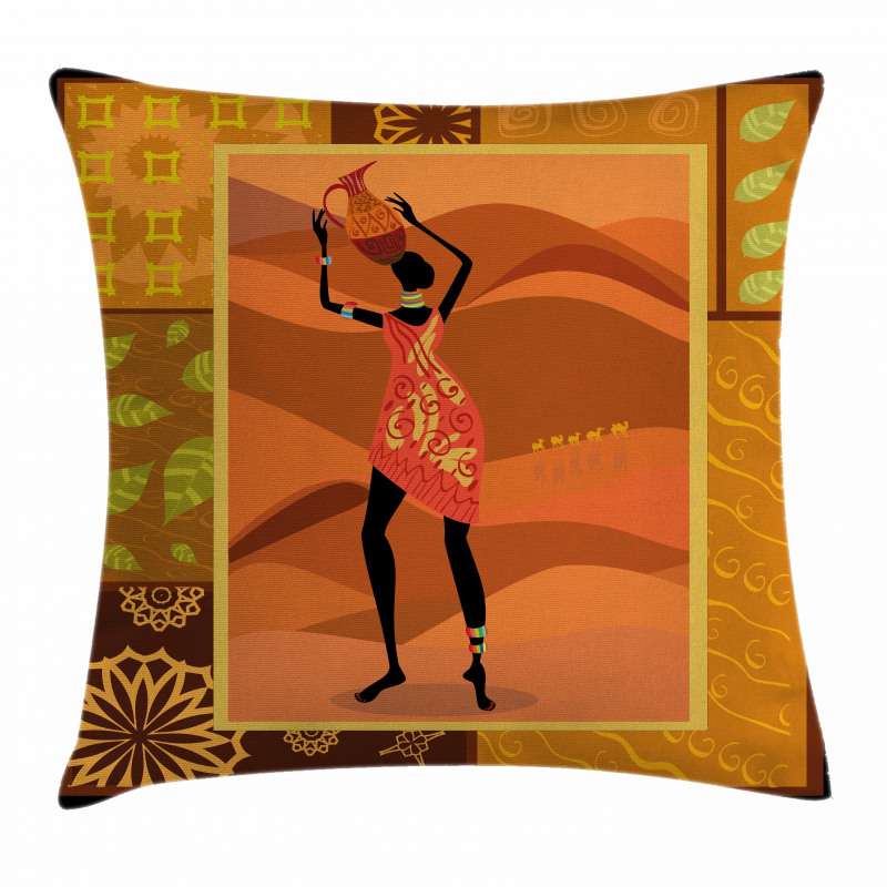 Native Zulu Girl Pillow Cover