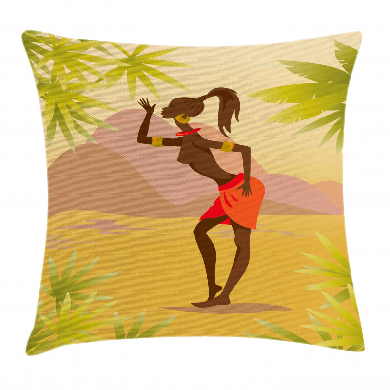 Young Girl Exotic Pillow Cover