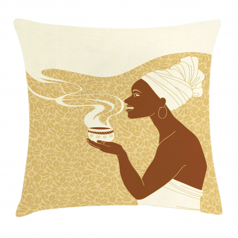 Happy Afro Lady Pillow Cover