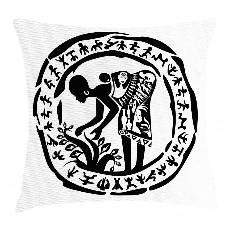 Tribe Woman Frame Pillow Cover