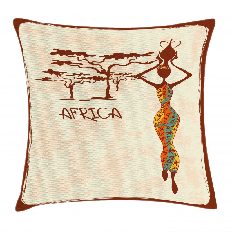 Slim Vintage Girl Pillow Cover