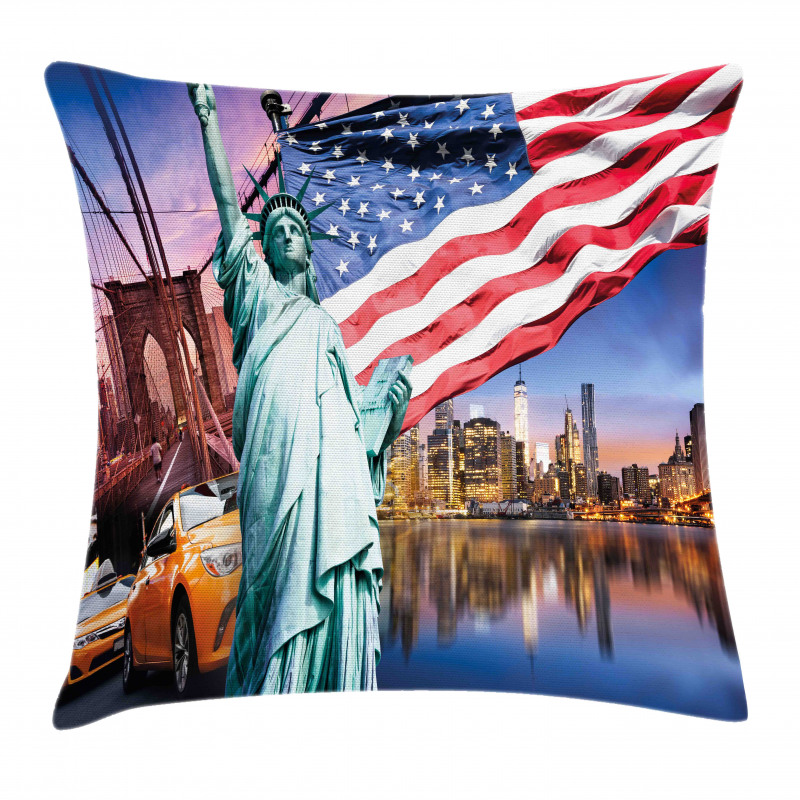 USA Touristic Concept Pillow Cover