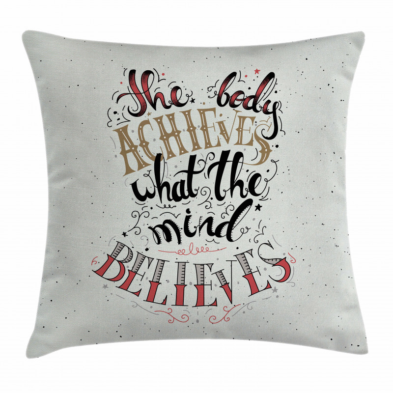 Body and Mind Words Art Pillow Cover