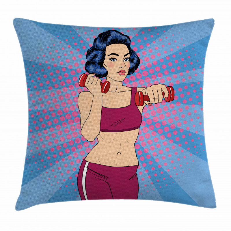 Pop Art Woman Vitality Pillow Cover