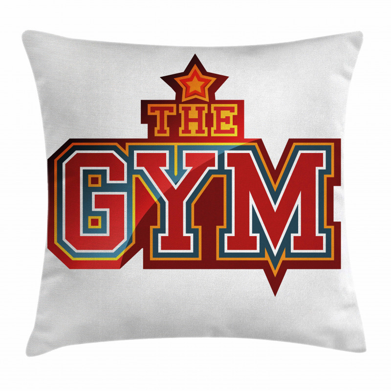 Vibrant Gym Sign Star Pillow Cover