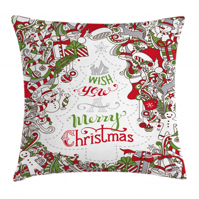 Santa Snowman Wishes Pillow Cover