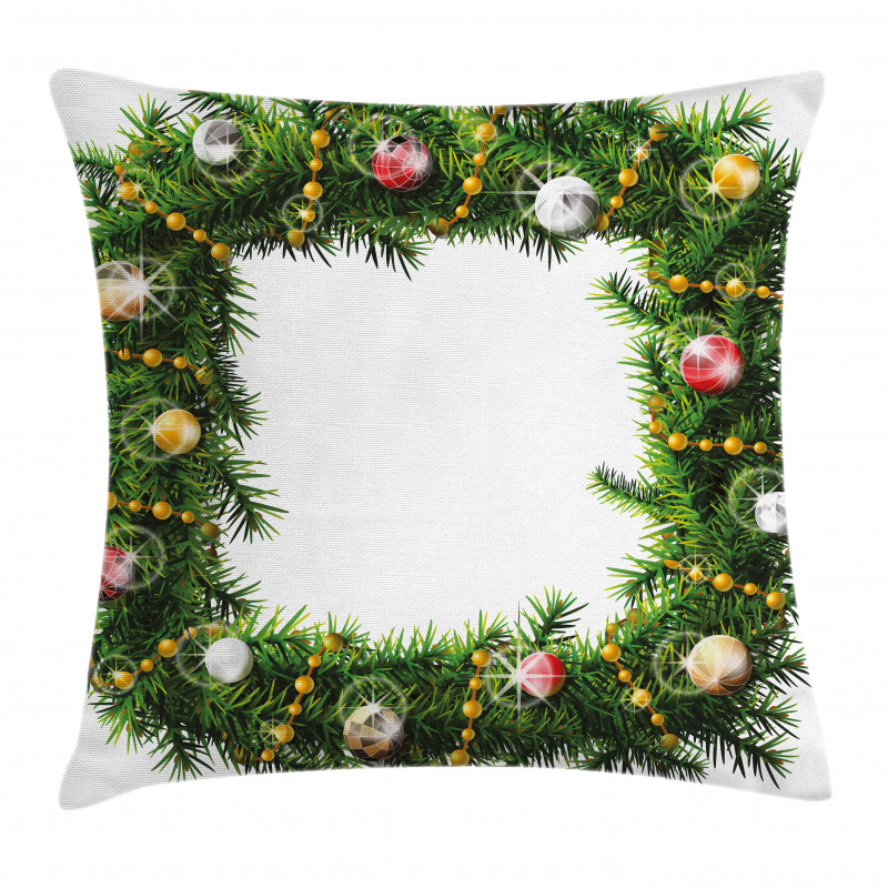 Winter Square Wreath Pillow Cover