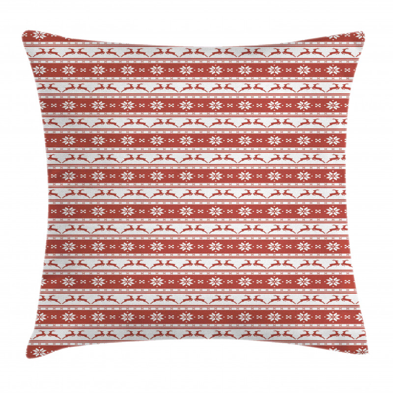 Winter Deer Snowflake Pillow Cover