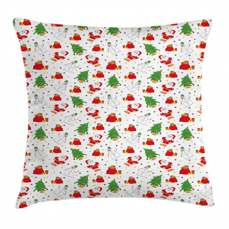 Xmas Tree Santa Claus Pillow Cover