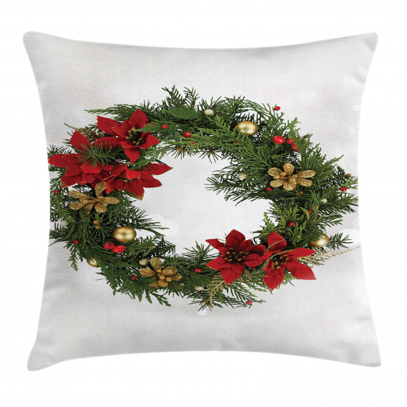 Poinsettia Blossoms Pillow Cover