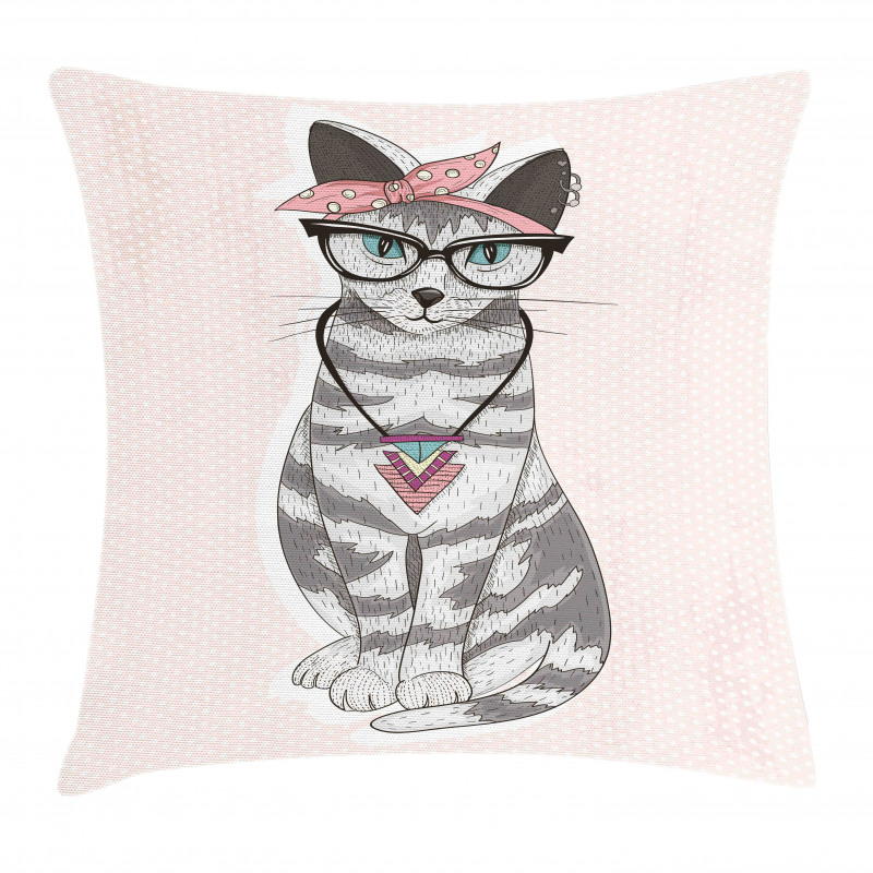 Kitty Glasses Pillow Cover