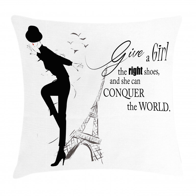 Dancing Woman Words Pillow Cover