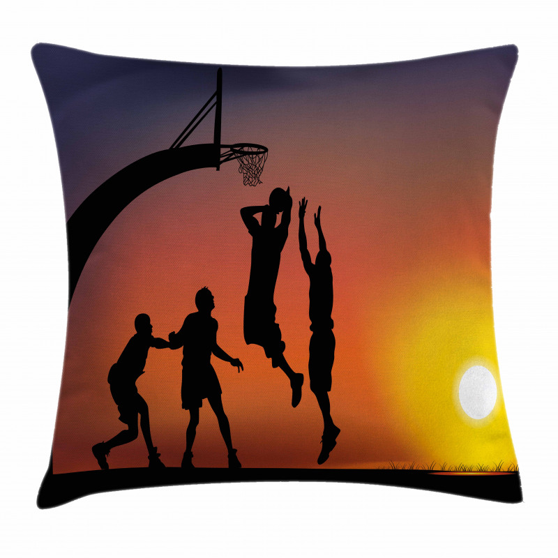 Boys Play Basketball Pillow Cover