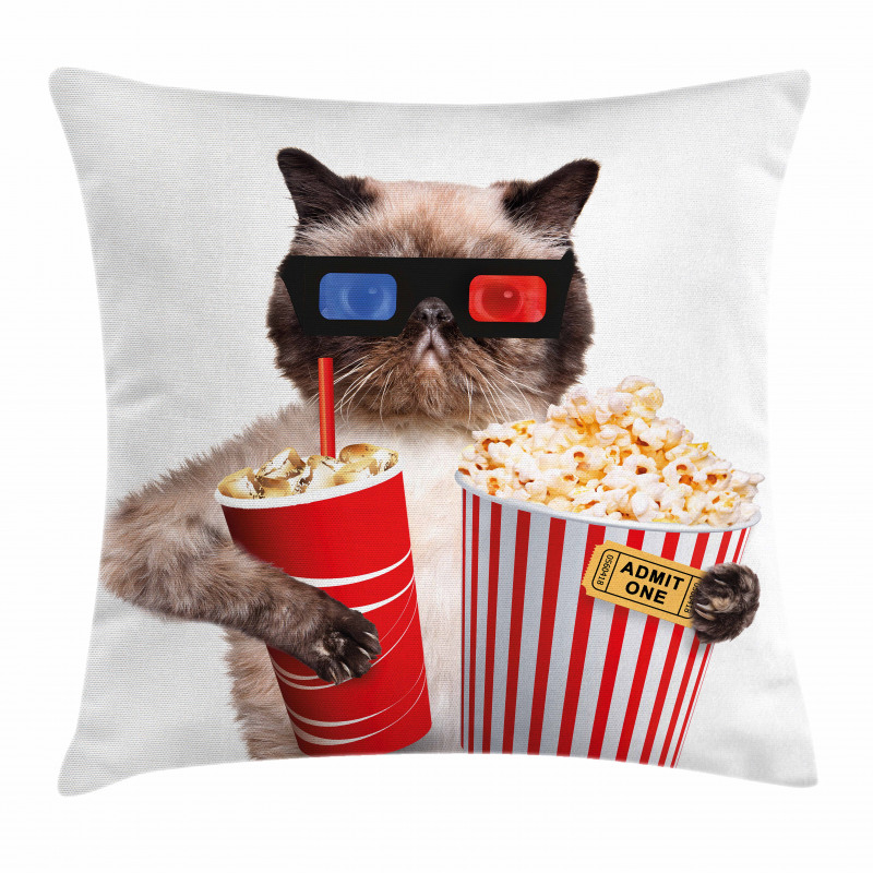 Cat Popcorn Pillow Cover