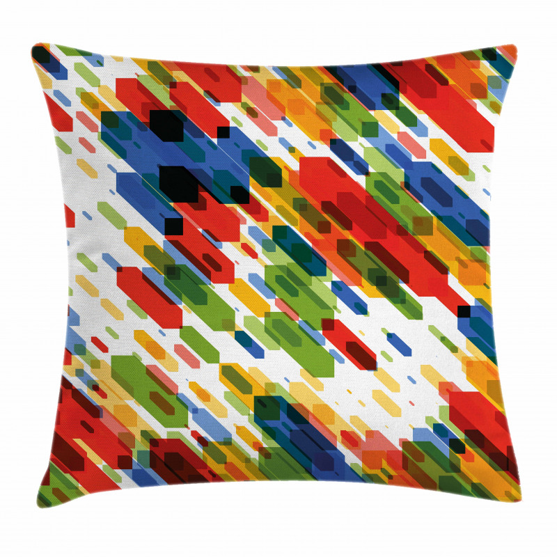 Diagonal Geometric Vibrant Pillow Cover