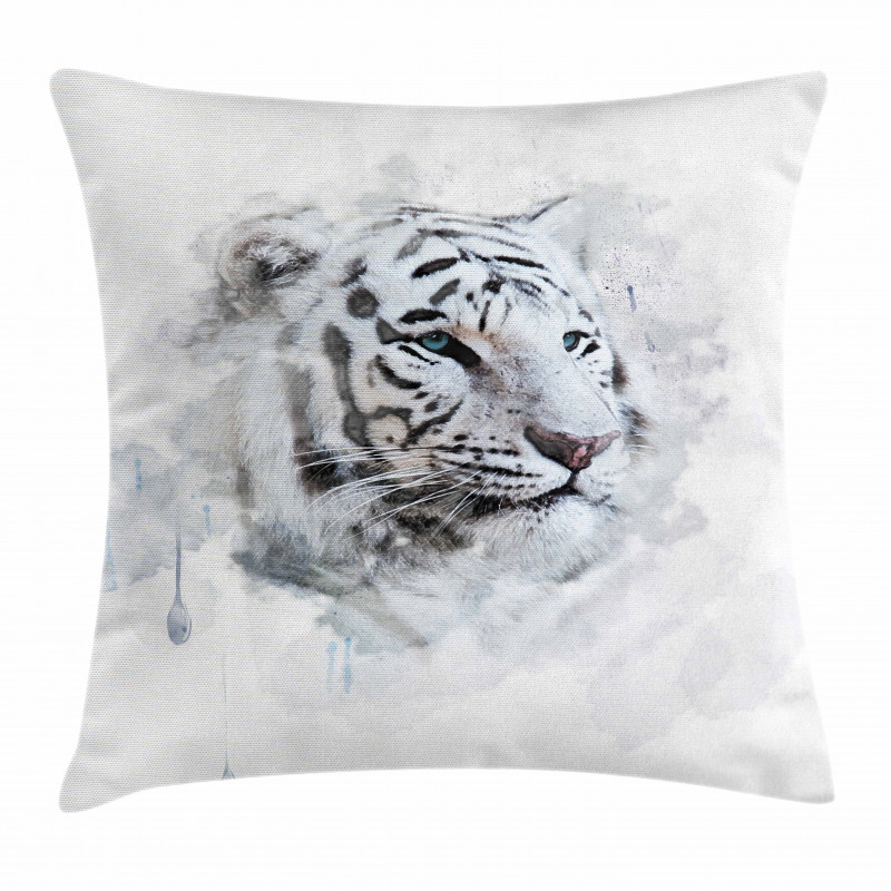 White Tiger Portrait Pillow Cover