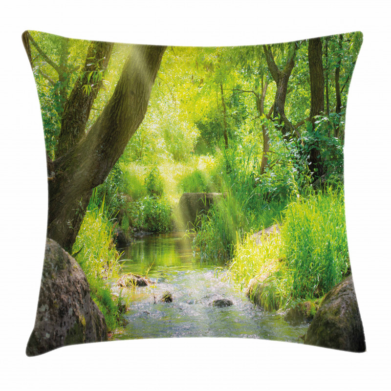 Stream Cascade Tropical Pillow Cover