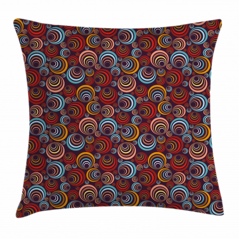 Circular Spiral Shapes Pillow Cover