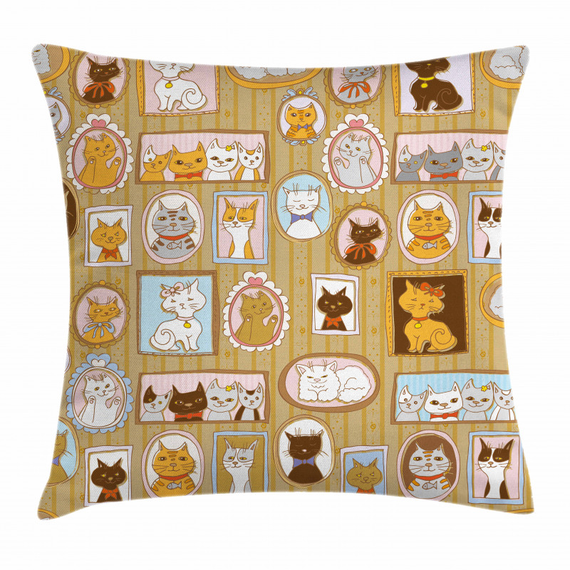 Family Tree of Kitty Humor Pillow Cover