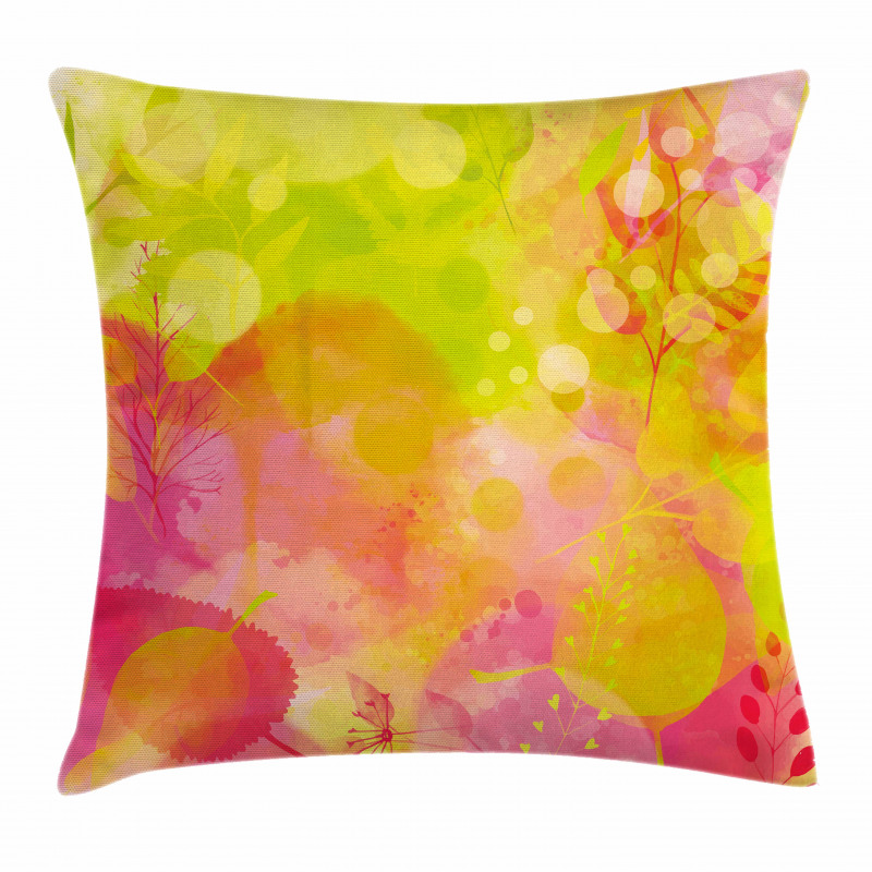 Spring Yard Watercolors Pillow Cover