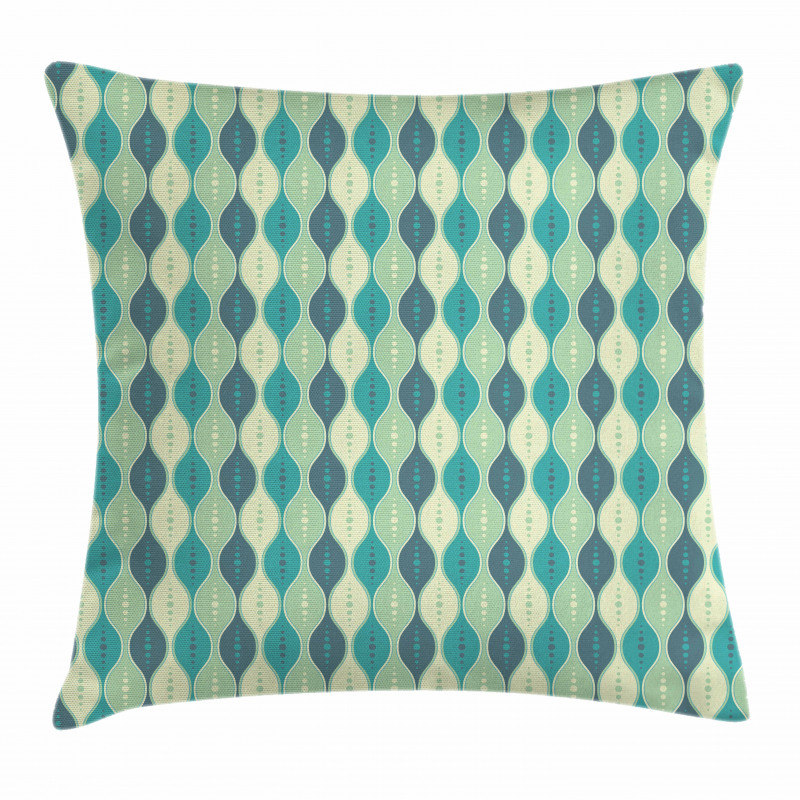 Oval Curved Lines Dots Pillow Cover