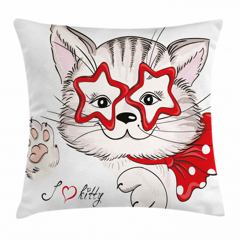 Cat Star Glasses Funny Pillow Cover