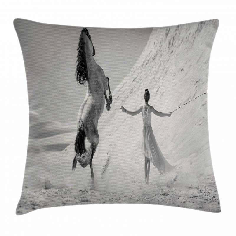 Horse and Lady Pillow Cover