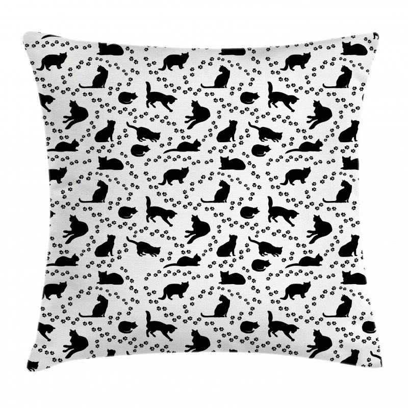 Kittens Footprints Paws Pillow Cover