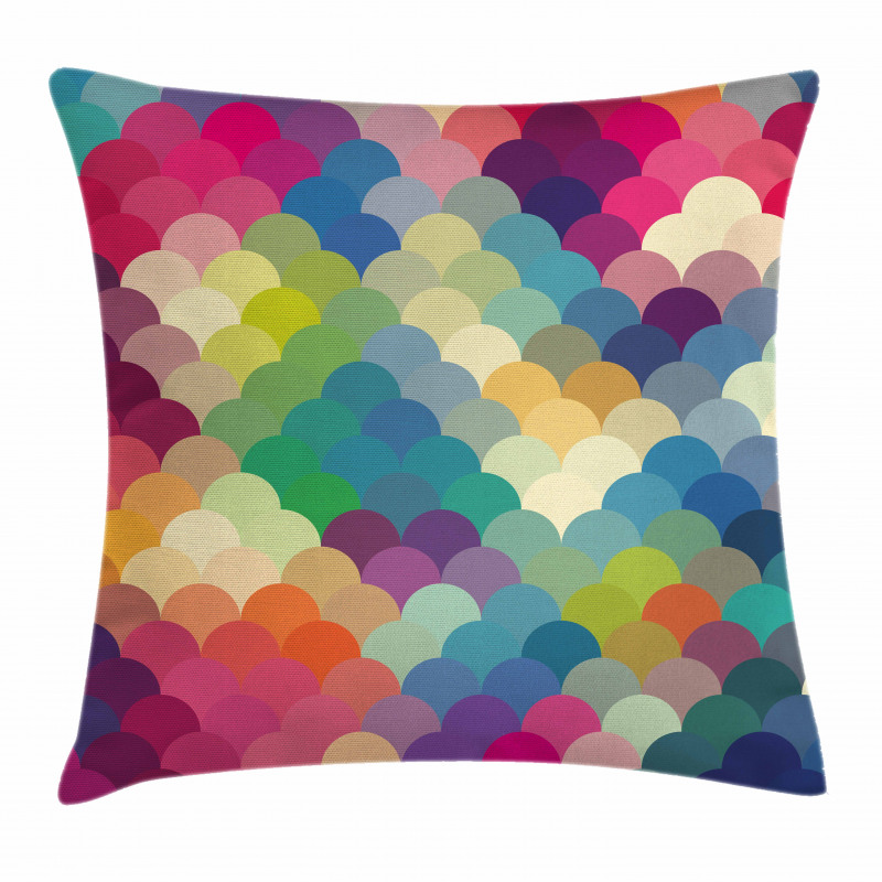 Colorful Retro Scales Pillow Cover