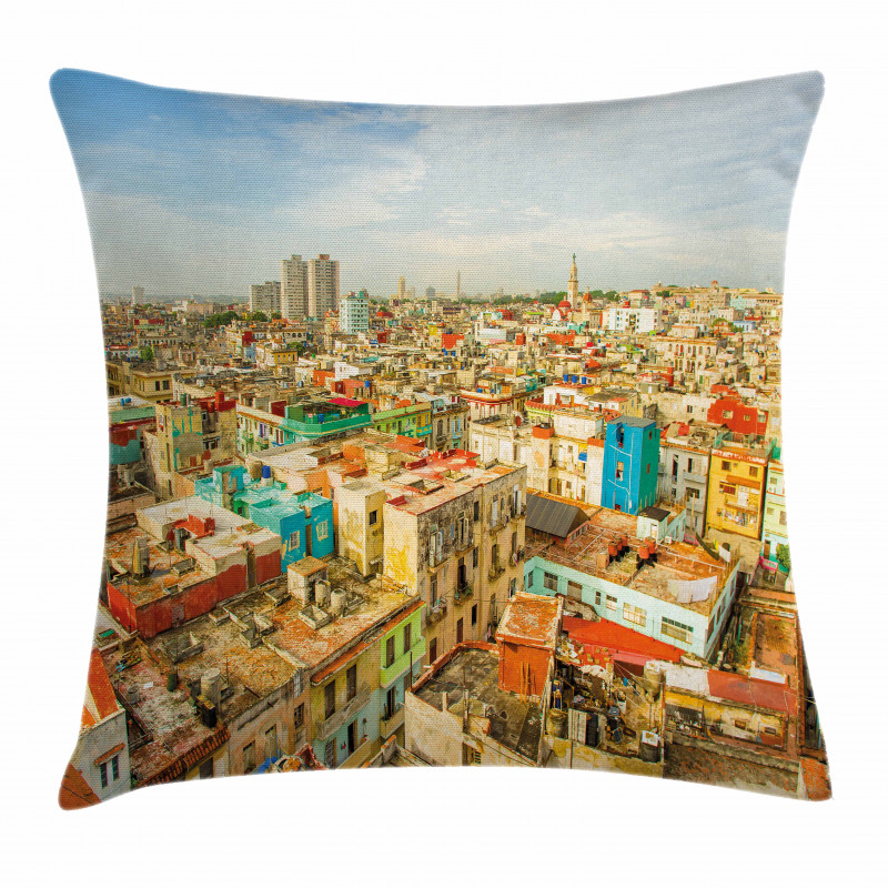 Havana City Houses Pillow Cover