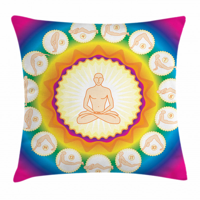 Yogi Lotus Posture Poses Pillow Cover