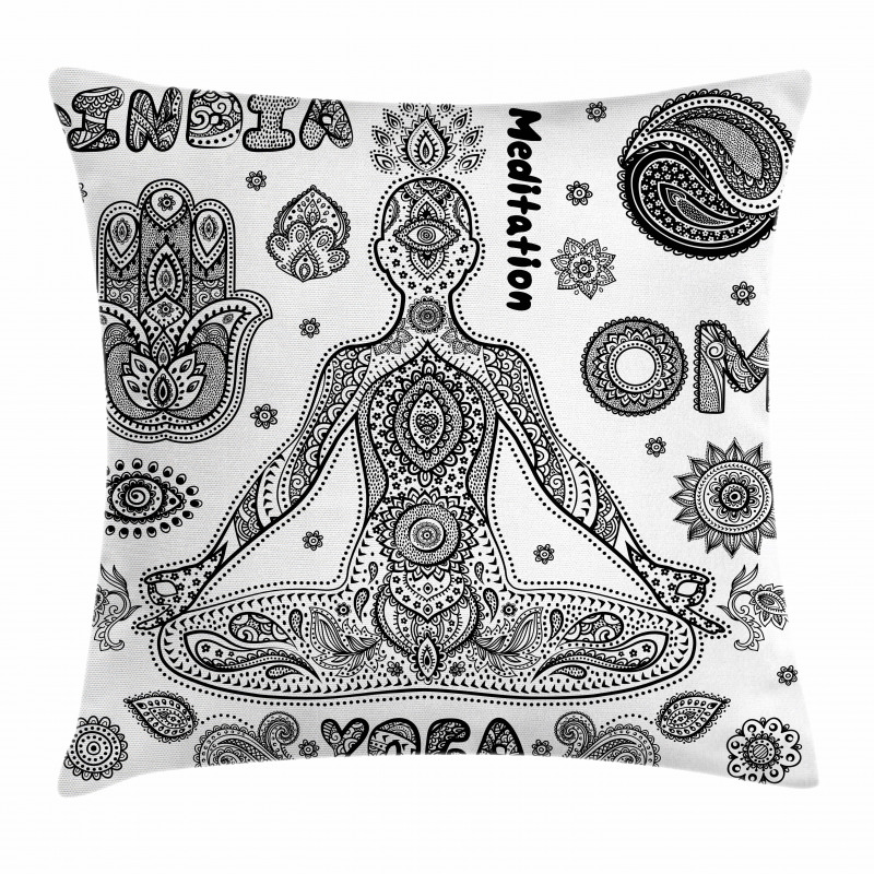 Ornate Hamsa Hand Pillow Cover